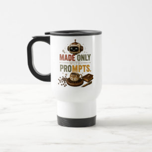 Made Only With Prompts Funny Ai Coffee Robot Retro Travel Mug