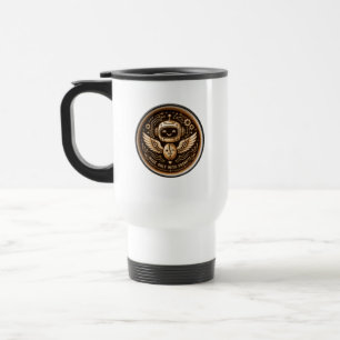 Made Only With Prompts Funny AI Coffee Robot Travel Mug