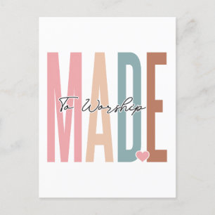 Made to worship, believe in God, trust Jesus, resp Holiday Postcard