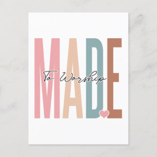 Made to worship, believe in God, trust Jesus, resp Holiday Postcard