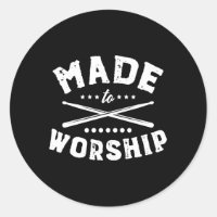 Made To Worship Drum Sticks Cross Christian Drumme