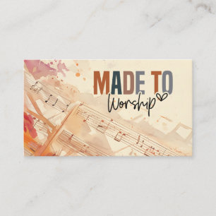 Made to Worship Inspirational Christian Quote Business Card