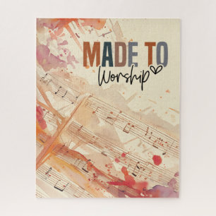 Made to Worship Inspirational Christian Quote Jigsaw Puzzle