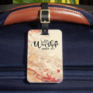 Made to Worship Inspirational Christian Quote Luggage Tag