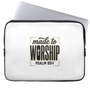 Made to Worship Psalm 95_1 Christian Vintage Desig Laptop Sleeve