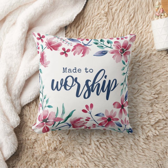 Made To Worship Throw Pillow (Blanket)