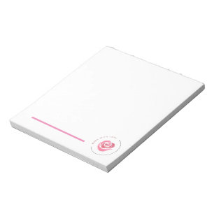 Made wit h love pink rose  notepad