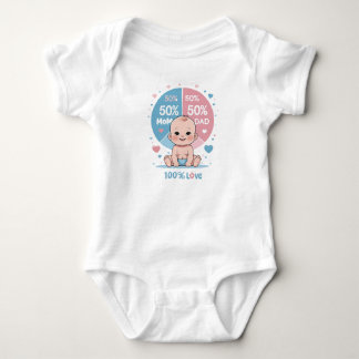 Made with 50% Mom, 50% Dad, 100% Love Baby Bodysuit