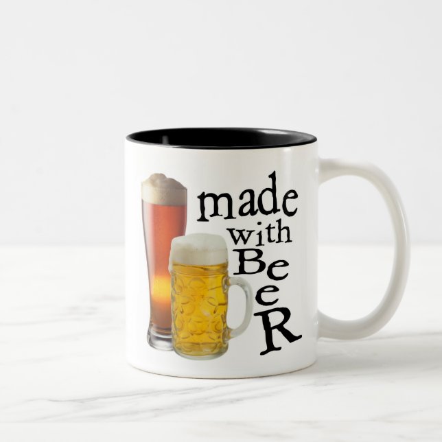 Made with beer funny drinking coffee mug (Right)