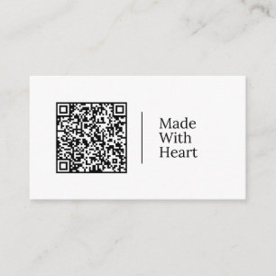 Made With Heart Customizable QR code And Logo Business Card