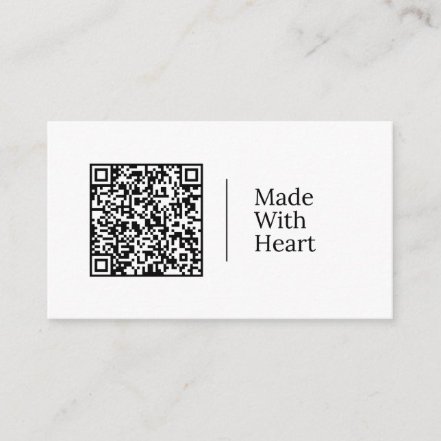 Made With Heart | Customizable QR code And Logo Business Card (Front)