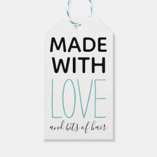 Made with Love and Bits of Hair Handmade Funny Gift Tags