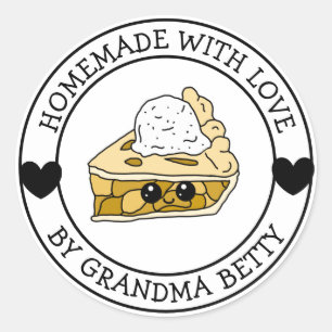 Made with Love, Apple Pie, Homemade  Classic Round Sticker