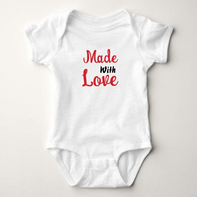 Made with love baby bodysuit (Front)