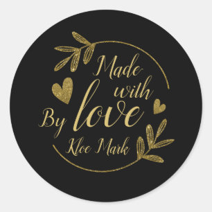 Made With Love Black Gold stickers