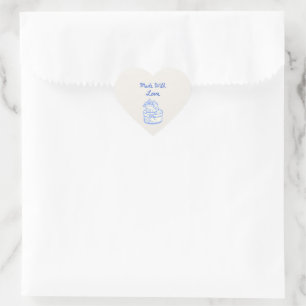 Made With Love Blue And White Wedding Seal