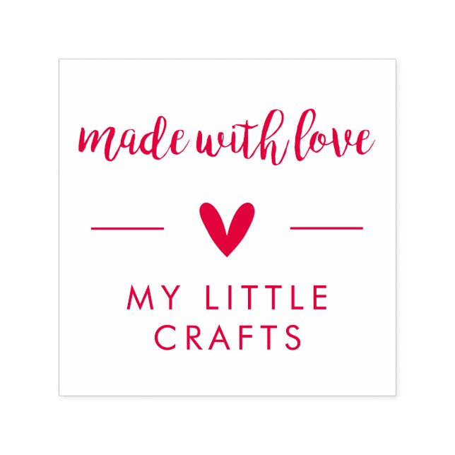 Made With Love, Business Name, Heart Self-inking Stamp (Design)