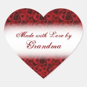 Made with love by customizable rose heart labels