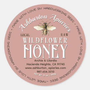 Made With Love By Hardworking Bees Honey Label