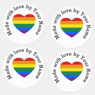 Made with Love by You Gay Pride Heart Iron-On