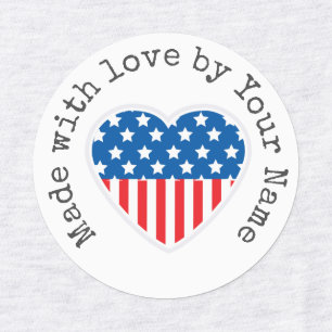 Made with Love by You Patriotic Heart Iron-On