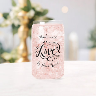 Made with love can glass for homemade juice drinks