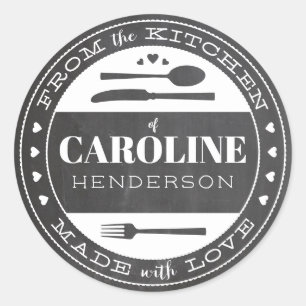 Made With Love Chalkboard Food Gift Round Sticker