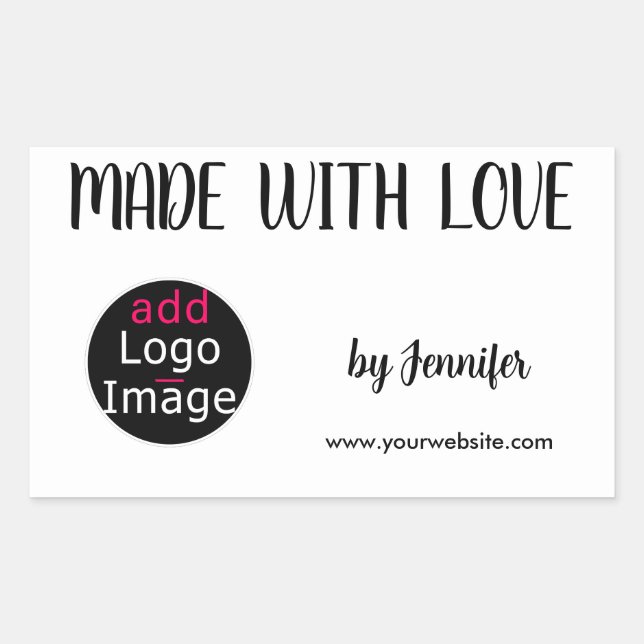 Made With Love Chic Professional Custom Logo Sticker (Front)