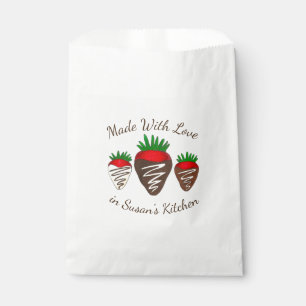 Made With Love Chocolate Dipped Strawberries Favour Bag
