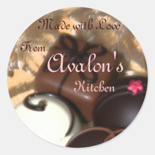 Made with Love Chocolates Baking Label Sticker