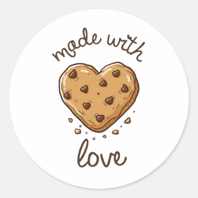 Made With Love Cookie Label Sticker | Homemade (Front)