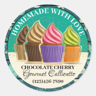 Made With Love Cupcake Food Sticker