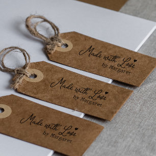 Made With Love, Custom Minimalist Signature  Rubber Stamp