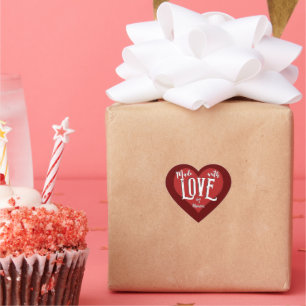 Made with Love (customizable)  Heart Sticker