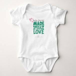 Made with Love - customize name Baby Bodysuit