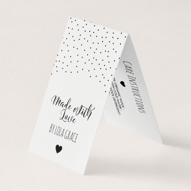 Made with Love Delicate Dots Hang Tag (Front)