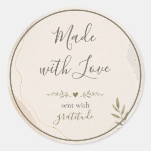 Made with Love Elegant Handmade Classic Round Sticker