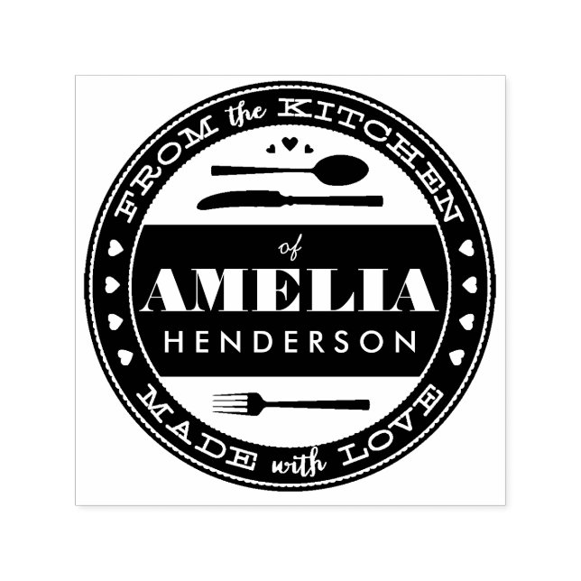 Made with Love Food Gift Personalized Ink Stamp (Design)