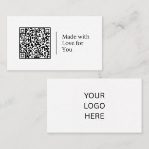 Made With Love for You Customizable QR code Logo Business Card
