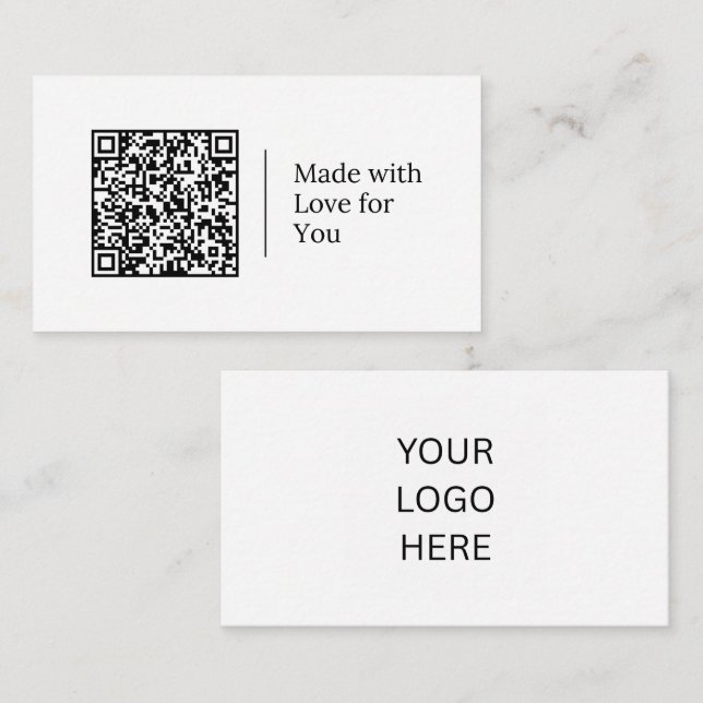 Made With Love for You | Customizable QR code Logo Business Card (Front/Back)