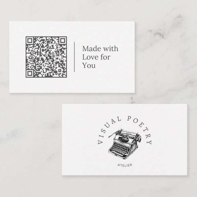 Made With Love for You | Customizable QR code Logo Business Card (Front/Back)