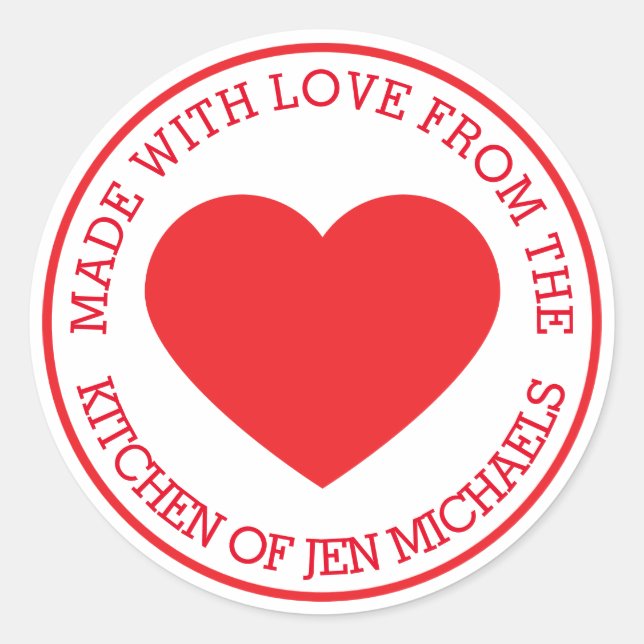 Made With Love From Classic Round Sticker (Front)