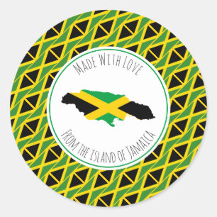 Made With Love From JAMAICA FLAG Classic Round Sticker