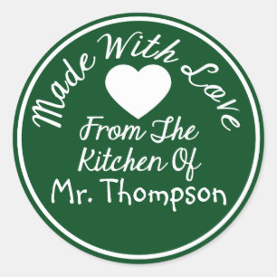 Made With Love From The Kitchen Of Classic Round Sticker