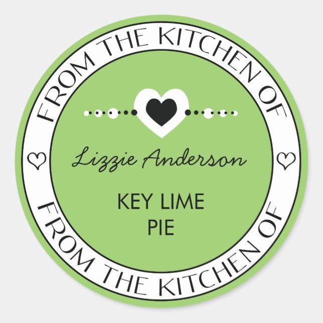 Made with Love From the Kitchen of Label | Green (Front)