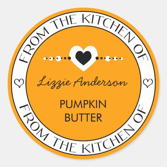 Made with Love From the Kitchen of Label | Orange (Front)