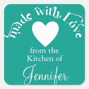 Made With Love From The Kitchen Of Square Sticker