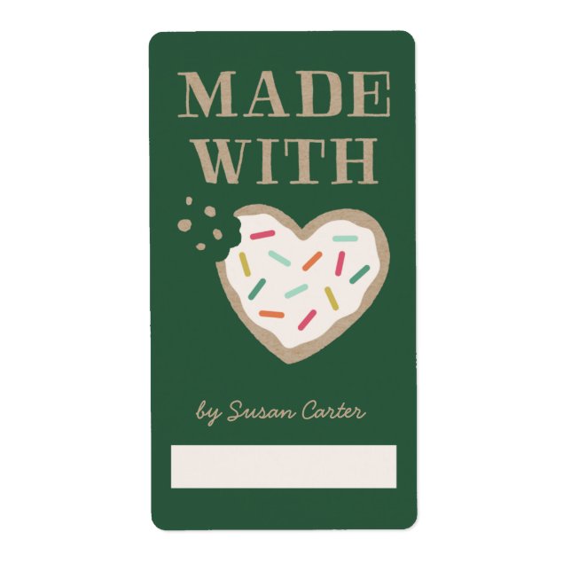 Made with Love Gift Tag Label - Pine (Front)