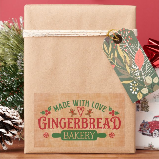 Made with Love Gingerbread Bakery Sticker (Holiday)