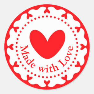 Made With Love Handmade Homemade Label Sticker